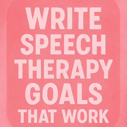 Speech Therapy Goal Writing Guide